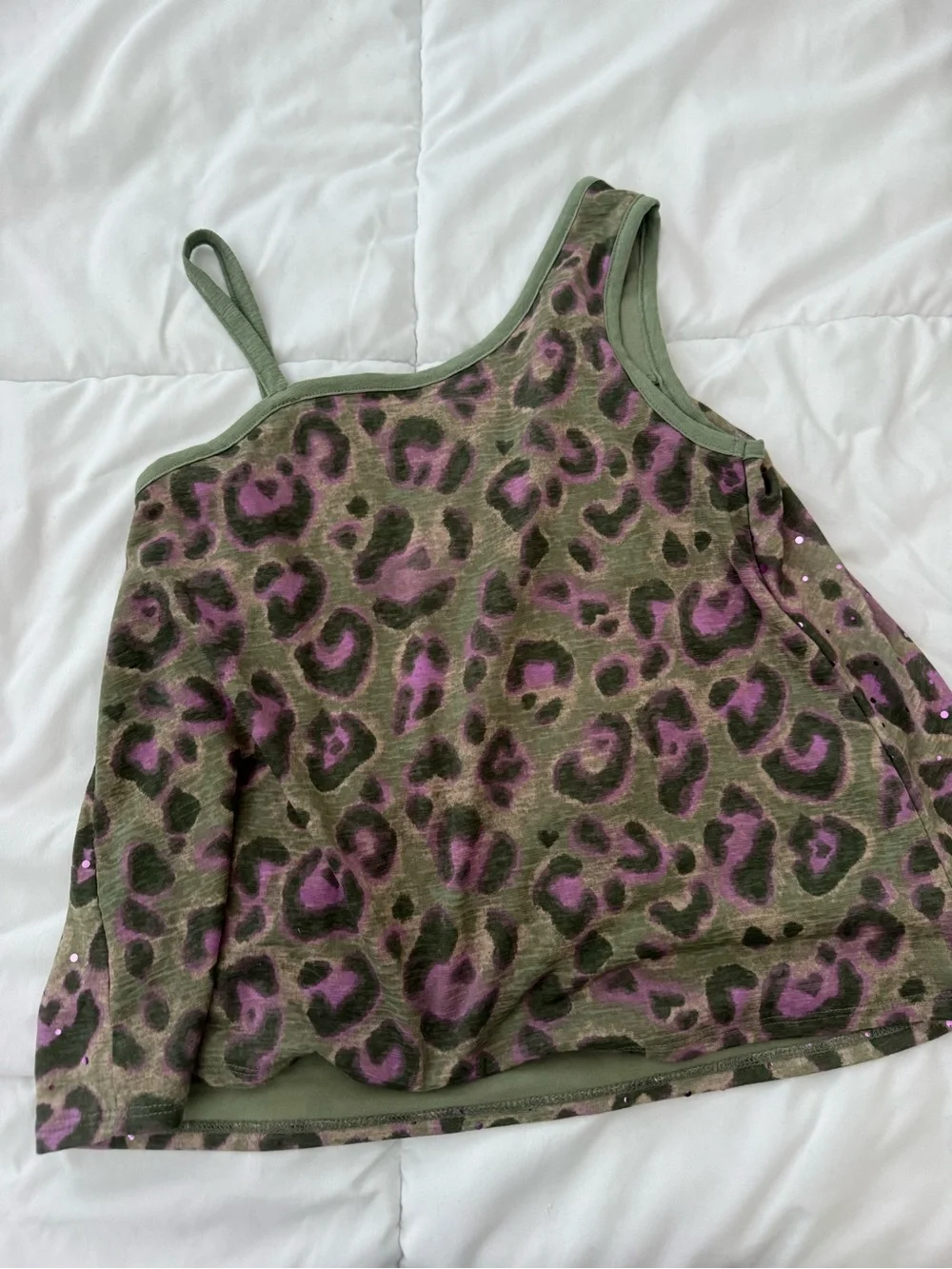 Justice Olive Green Graphic Logo Top